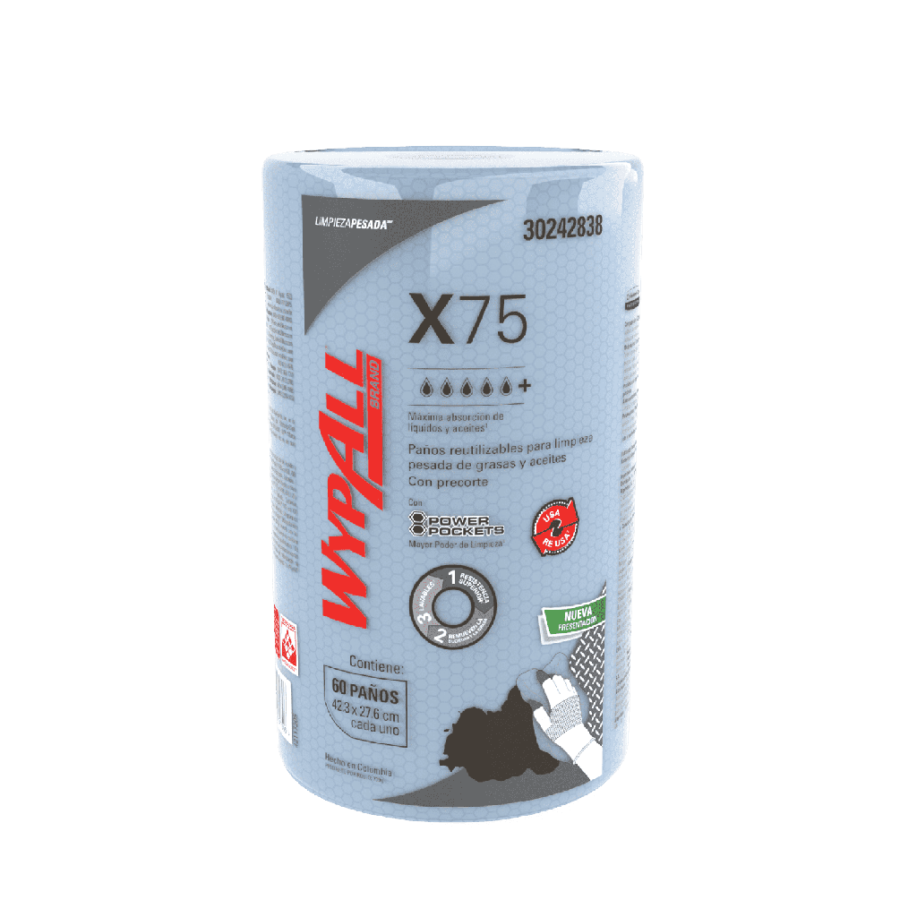 WYPALL X75 ROLLO REGULAR, POWER POCKETS 30242838