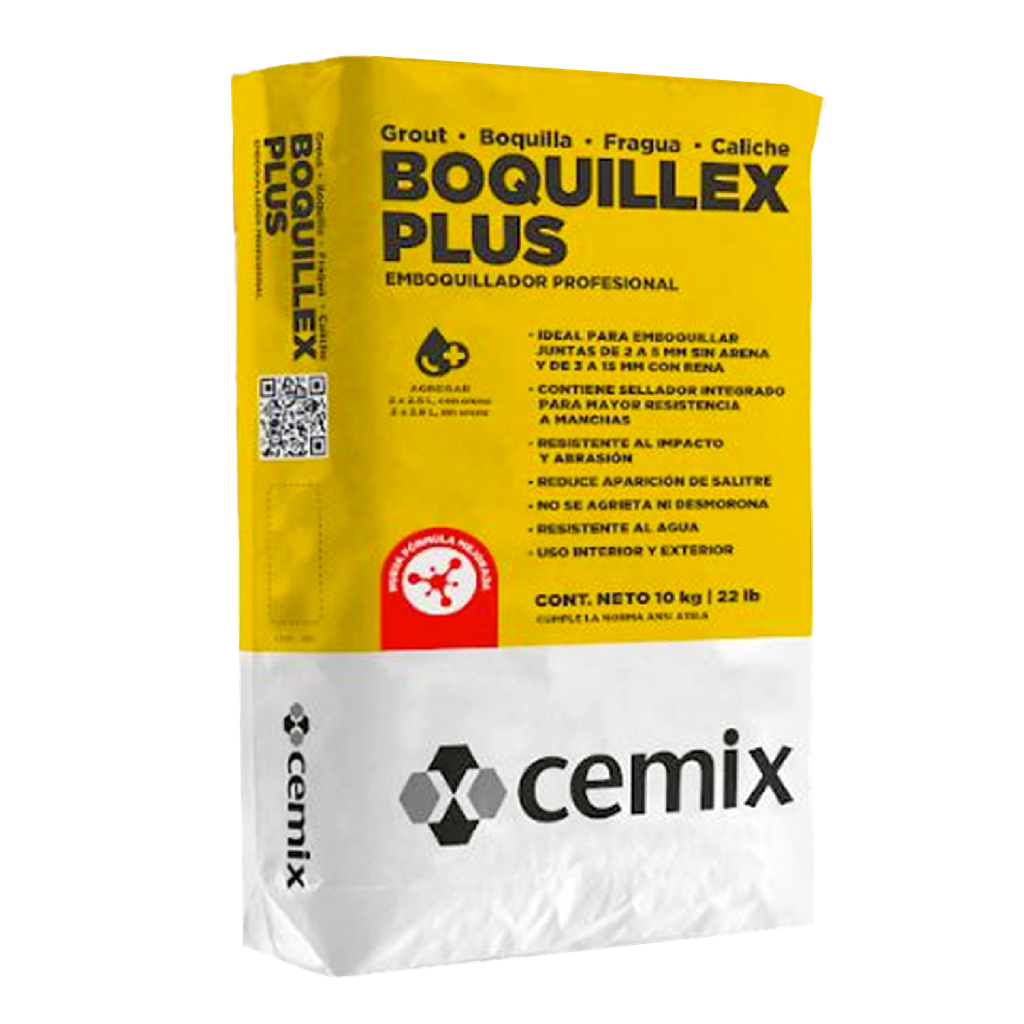 BOQUILLEX PLUS S/ARENA NEGRO 10 KG CEMIX