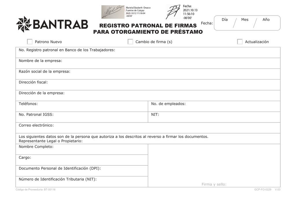REGISTRO PATRONAL (PAQUETE DE 100 UNIDADES)