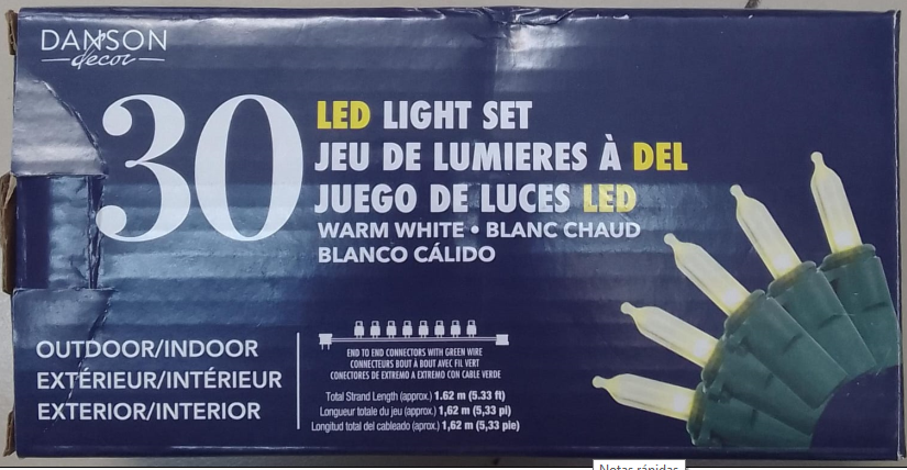 JUEGO DE 30 LUCES LED PARA INTERIOR BLANCO CALIDO