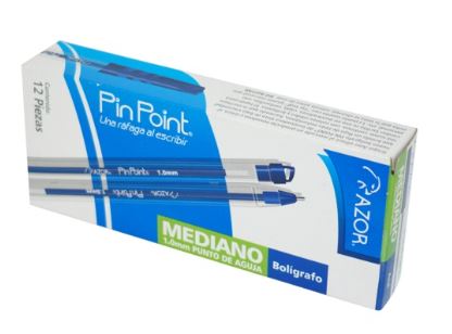 LAPICERO AZOR PIN POINT AZUL 0.7 MM C/12