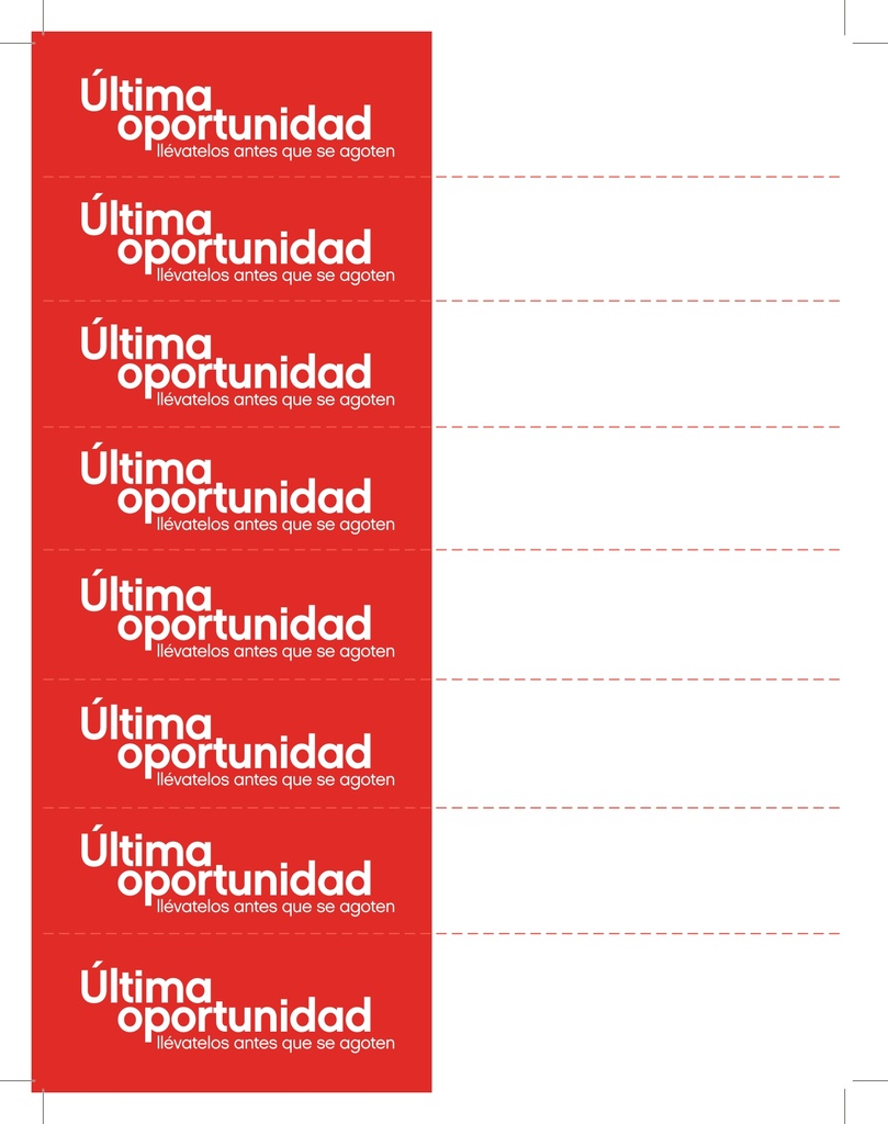 HABLADOR ROJO ULTIMA OPORTUNIDAD 1/8 P/100