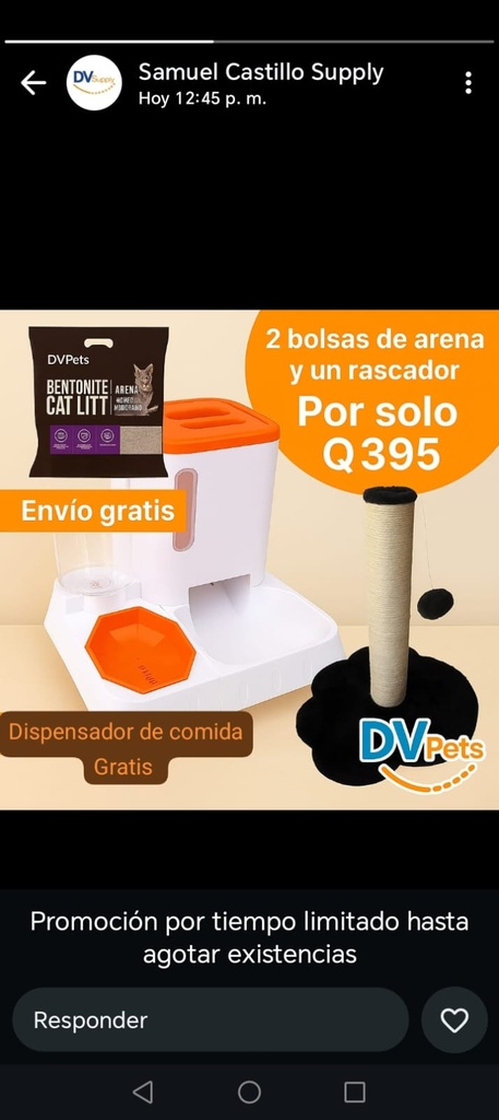 DRINKER + CEPILLO + DISPENSADOR DE COMIDA + PELOTA C/LAZO