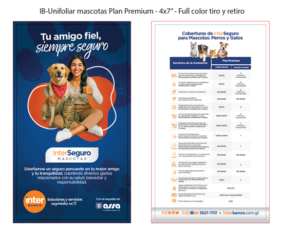UNIFOLIAR INTERSEGURO MASCOTAS PLAN PREMIUM P/100