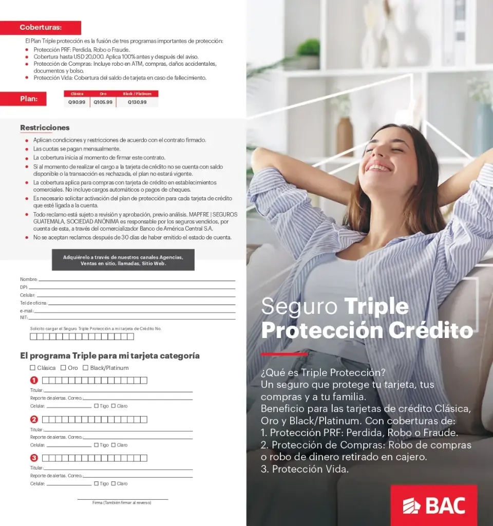 CONTRATO TRIPLE PROTECCION CREDITO BAC P/100