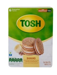 [CAF259] GALLETAS TOSH CON PREBIOTICOS SABOR BANANO PAQ/6