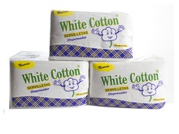 [CAF611] SERVILLETA WHITE COTTON RECTANGULAR PAQ/100