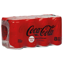 [CAF773] COCA COLA ZERO MINI LATA  PAQ/8