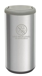 [LIM701] BASURERO ACERO INOXIDABLE TRAMONTINA 40LTS, T/VAIVEN (GRIS)