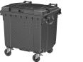 [LIM864] DEPOSITO BASURERO GIGANTE GRIS OBSCURO DE 1100 LTS (290 GL)