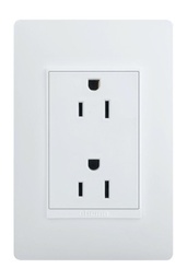 [MATELEC4] TOMA CORRIENTE DOBLE POLARIZADO LINEA LUZICA PU1228  BTICINO BLANCA