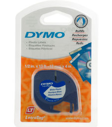 [OFI1742] CINTA DYMO 91331 LETRATAG PLASTICA BLANCO 1/2"