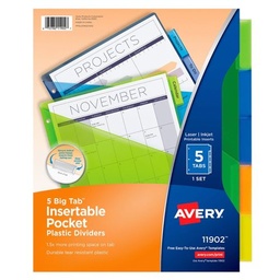 [OFI1796] SEPARADOR AVERY 5 DIVISIONES IMPRESAS 