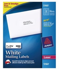 [OFI367] ETIQUETA INKJET AVERY 1 *2 5/8" 5160  C/3000