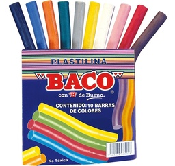 [OFI924] PLASTICINA 10 COLORES BACO